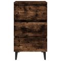vidaXL Nočný stolík s kovovými nohami dymový dub 40x35x69 cm
