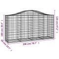 vidaXL Oblúkové gabiónové koše 14 ks 200x50x100/120cm pozinkov. železo