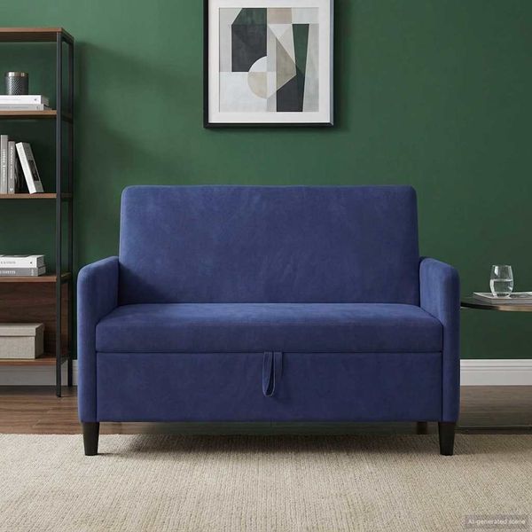 vidaXL Sofa s úložným priestorom Policajná modrá 122 x 78 x 87 cm