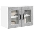 vidaXL Nástenný sklenený kabinet PORTO Betónová šedá 60 x 31 x 40 cm