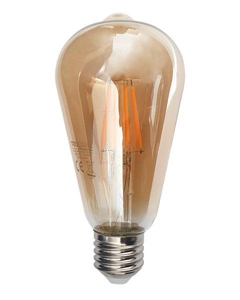 Dekoračná LED žiarovka - Gold FILAMENT 4W 440lm ST64 E27 teplá biela Trixline