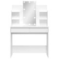 vidaXL Toaletný stolík s LED svetlami biely 96x40x142 cm