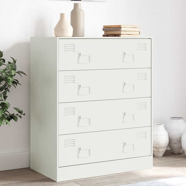 vidaXL Komoda biela 67x39x83 cm oceľ