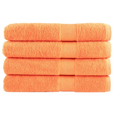 vidaXL Prémiové uteráky SOLUND 4 ks oranžová 100x200cm 600 g/m2