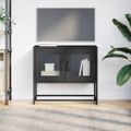 vidaXL TV skrinka Čierna 68x39x60,5 cm Oceľ valcovaná za studena