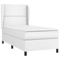 vidaXL Boxspring posteľ s matracom biela 90x190 cm umelá koža