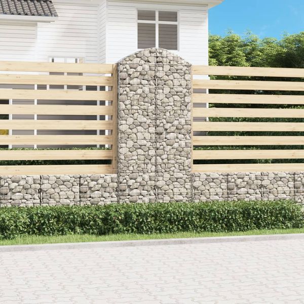 vidaXL Oblúkový gabionový kôš 100x30x220/240 cm pozinkované železo