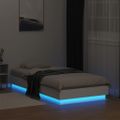 vidaXL Posteľný rám s LED svetlami biely 75x190 cm