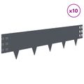 vidaXL Obrubník trávnika 10 ks 100 x 25 cm Oceľ Antracitová