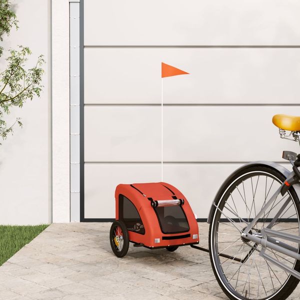 vidaXL Cyklovozík pre zvieratá, oranžový, oxfordská látka, železo