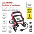 LED reflektor ELION 20W, červeno-čierny, IP65, 3000 lm, neutrálna biela
