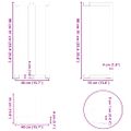 vidaXL Nohy barového stola v tvare T, 2 ks, biele, 40x35x(90-91) cm, oceľové