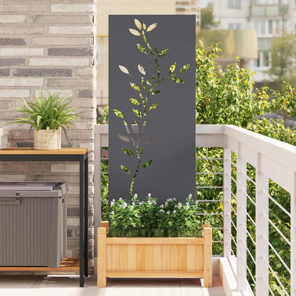 vidaXL Záhradná clona na súkromie Kvetinový Antracit 50 x 140 cm