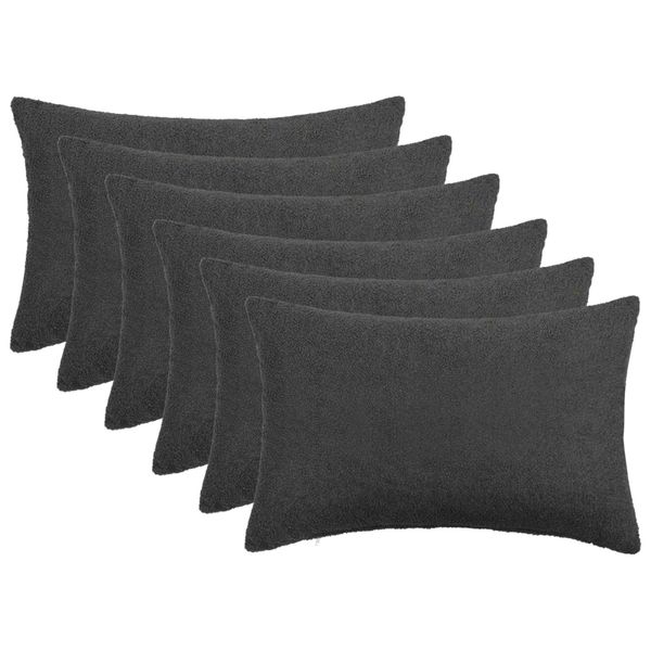 vidaXL Poťah na podložku 6 pcs HEERLEN Tmavosivá 40 x 60 cm Bouclé