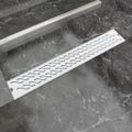 vidaXL Rovný sprchový odtok s vlnkami, 730x140 mm, nerezová oceľ