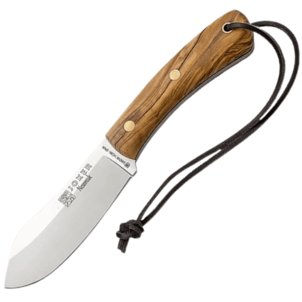 JOKER CO136 NESSMUK bushcraft nôž 11 cm, Satin, olivové drevo, kožené puzdro