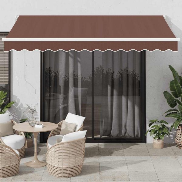 vidaXL Automaticky zaťahovacia markíza hnedá 350x250 cm