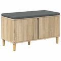 vidaXL Predsieňová lavica s vankúšom Sonoma dub 80 x 38 x 46 cm