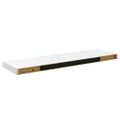 vidaXL Plávajúce nástenné police 2 ks, lesklé biele 80x23,5x3,8cm, MDF