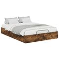 vidaXL Otomanový posteľný rám s úložiskom Údený Dub 203 x 150 x 25 cm