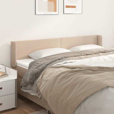 vidaXL Čelo postele so záhybmi kapučínové 183x16x78/88 cm umelá koža