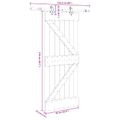 vidaXL Posuvné dvere NARVIK Prírodná a čierna 85 x 210 cm (152,5 cm)