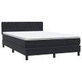 vidaXL Posteľný rám boxspring s matracom a LED čierny 160x210 cm zamat