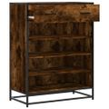 vidaXL Skrinka na topánky, tmavý dub 75x38x97,5cm kompozitné drevo+kov