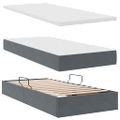 vidaXL Postel s úložným prostorem a matrací Tmavo šedá 90 x 190 cm