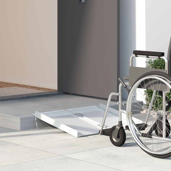vidaXL Ramp for wheelchair 270 kg Strieborná 62 x 73 x 5 cm Hliník