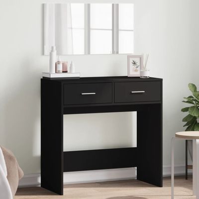 vidaXL Toaletný stolík so zrkadlom čierny 80x39x80 cm