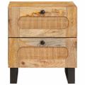 vidaXL Nočný stolík 2 ks Prírodná 40 x 33 x 46 cm Masívne mango drevo