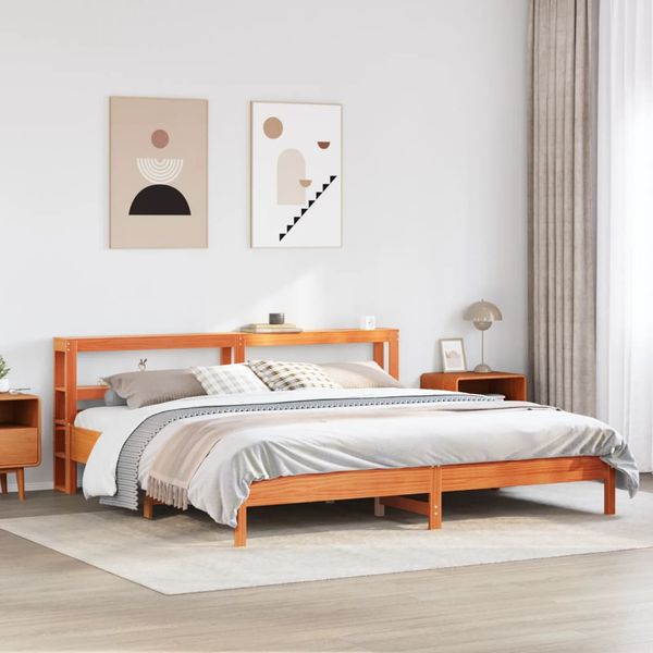 vidaXL Posteľ bez matraca voskovo hnedá 200x200 cm masívna borovica