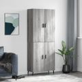 vidaXL Vysoká skrinka sivý dub sonoma 69,5x34x180 cm spracované drevo
