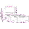 vidaXL Rám postele s čalúneným čelom Čierna 100 x 200 cm