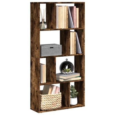 vidaXL Knižnica dymový dub 60x20x120,5 cm kompozitné drevo