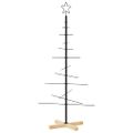 vidaXL Kovový vianočný stromček s drevenou základňou čierny 120 cm
