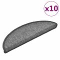 vidaXL Schodové rohože 10 ks 56x17x3 cm tmavošedé polkruhové