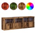 vidaXL LED komoda Staré drevo 202 x 37 x 67 cm Kompozitné drevo