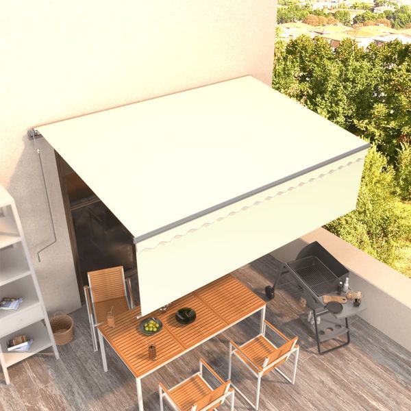 vidaXL Automatická markíza s tienidlom 4,5x3 m krémová