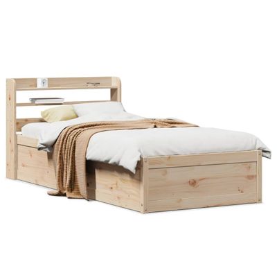 vidaXL Rám postele s čelom 90x190 cm masívne drevo