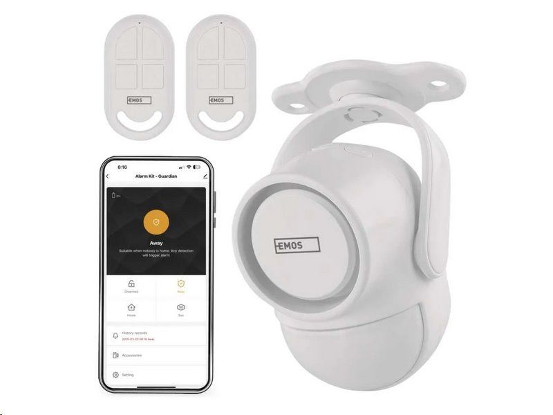 Alarm GoSmart EMOS IP-1256L GUARDIAN s pohybovým čidlem, 6× dveřní/okenní senzor, WiFi