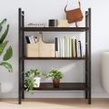 vidaXL Nástenná polica tmavohnedá 80x60x(2-4) cm ošetrený dubový masív