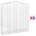 vidaXL Oblúkový gabionový kôš 8 ks 200x50x200/220cm pozinkované železo