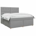 vidaXL Posteľ boxspring s matracom Svetlosivá 180 x 200 cm Látka