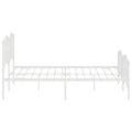 vidaXL Kovový rám postele s predným a zadným čelom biely 183x213 cm