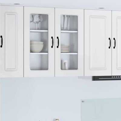 vidaXL Dvierka na umývačku Kalmar Vysoký lesk bielej 40 x 31 x 80 cm