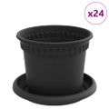 vidaXL Kvetináče 24 ks Čierna Plast