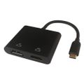 DELTACO Adaptér USB Type C/HDMI, DP, čierny