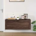 vidaXL Nástenný botník hnedý dub 100x35x38 cm spracované drevo